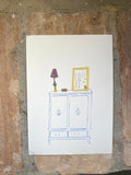 Blue Armoire and Mirror