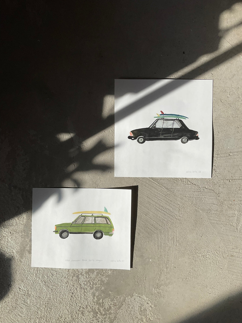 Vintage Car and Surfboards