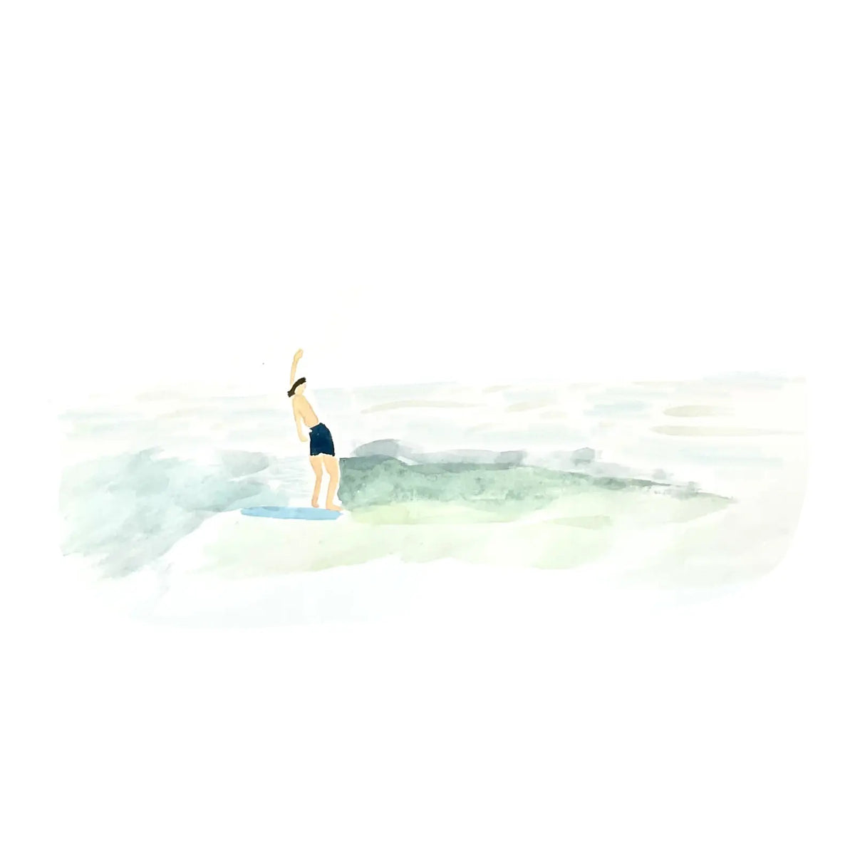 Longboard surfing illustration