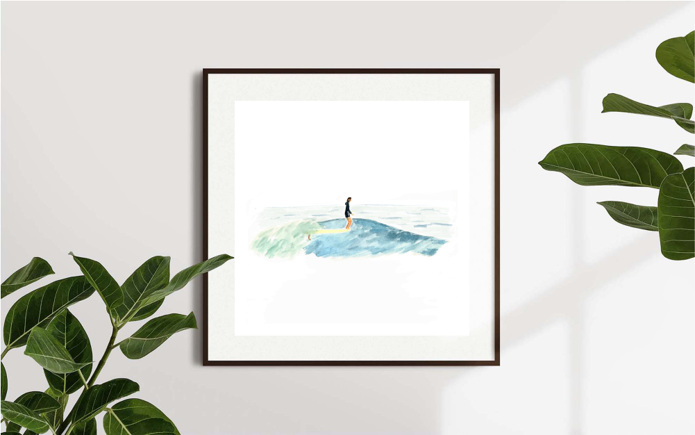 longboard, noserider illustration