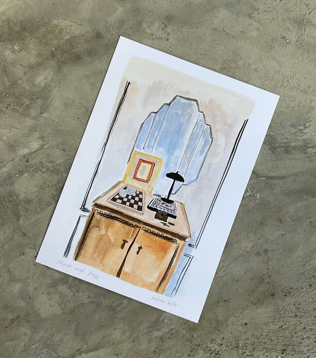 Mirror and Chest Illustration