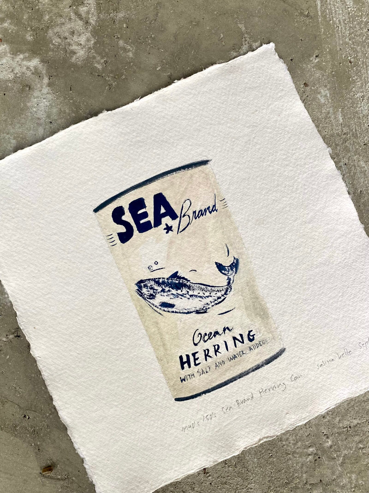 1940’s/50’s Sea Brand Herring old can label on can – Jonesport Maine